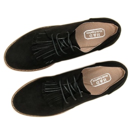 Chaussures bohèmes en daim nouées le noir 7