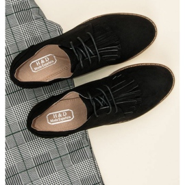 Chaussures bohèmes en daim nouées le noir 9