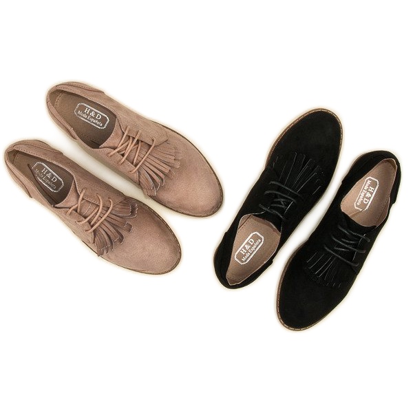 Chaussures bohèmes en daim nouées le noir 1