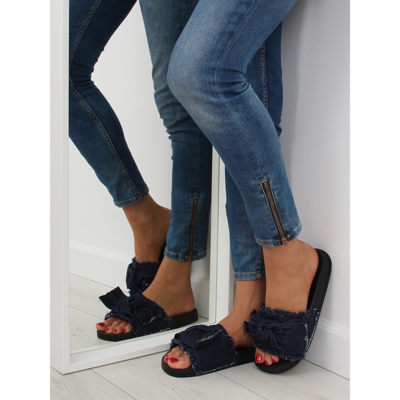 Chaussons denim bleu marine HN55 D.BLUE 2