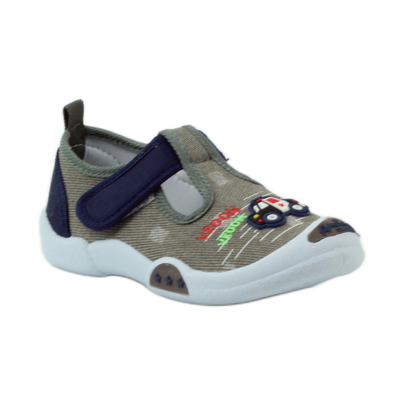 Baskets enfant American Club grises à scratch 105/2018 bleu marine 1