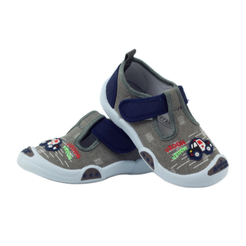 Baskets enfant American Club grises à scratch 105/2018 bleu marine 3