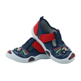 American Club Baskets américaines chaussures pour enfants semelle intérieure en cuir rouge bleu marin 3