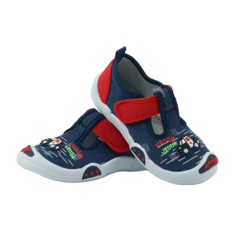 American Club Baskets américaines chaussures pour enfants semelle intérieure en cuir rouge bleu marine 3