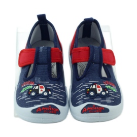 American Club Baskets américaines chaussures pour enfants semelle intérieure en cuir rouge bleu marine 4