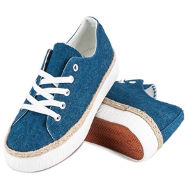 Kylie Creepers à lacets sur la plateforme bleu 1 Kylie Creepers à lacets sur la plateforme bleu 1