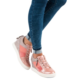 Kylie Baskets compensées à la mode rose 3