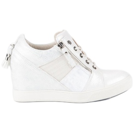 Kylie Baskets compensées à la mode blanche 6