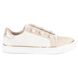 American Club Baskets Femme Avec Perles beige 2