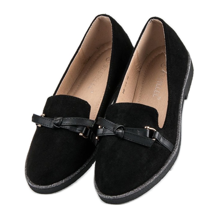 Bestelle Chaussures en daim élégantes le noir 1