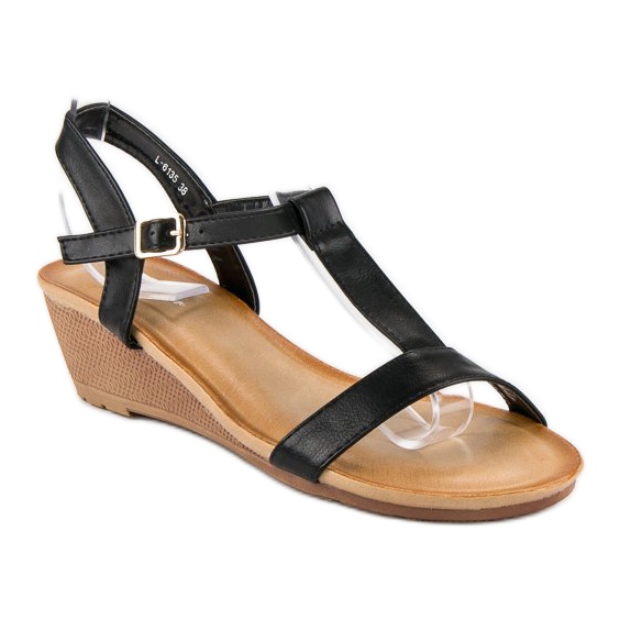 Bello Star Sandales d'été femme noir 1