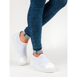 Baskets creepers ajourées blanche 7