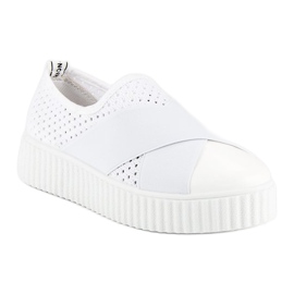 Baskets creepers ajourées blanche 2