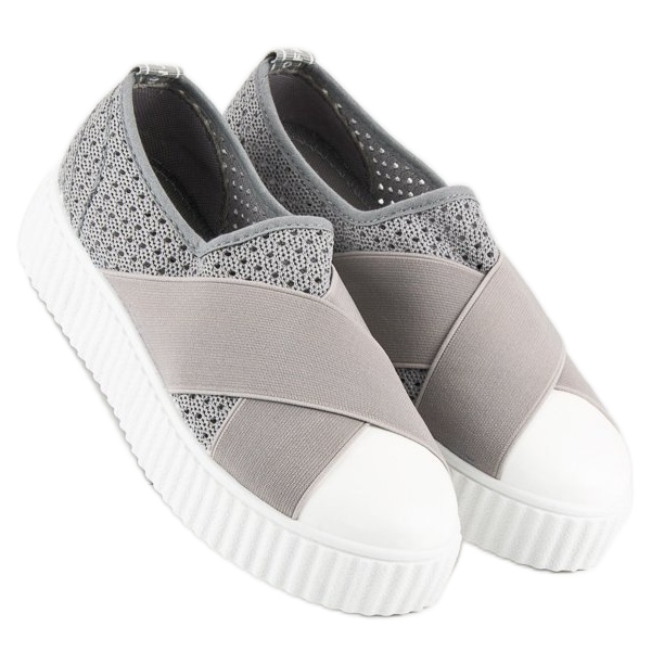 Baskets Creepers ajourées gris 2