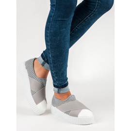 Baskets Creepers ajourées gris 4
