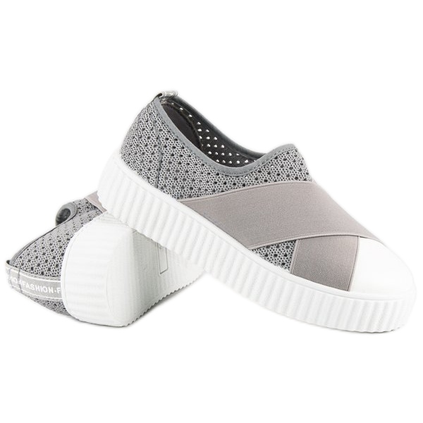 Baskets Creepers ajourées gris 1