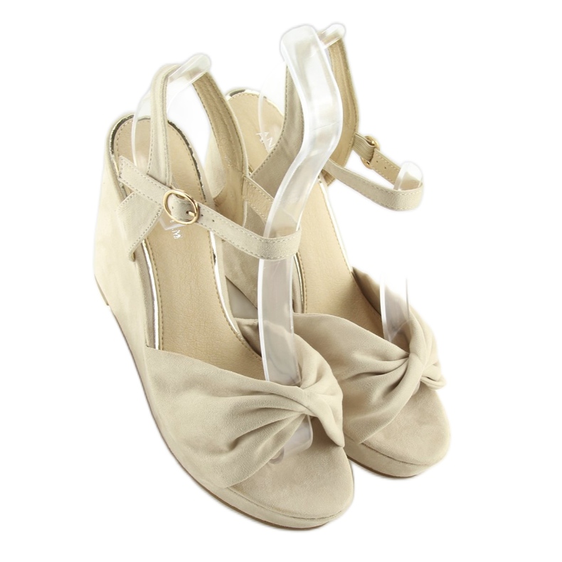 Sandales compensées beiges JM-M214M beige 1