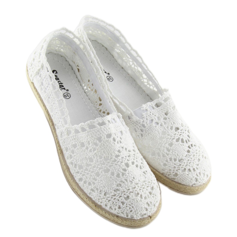 Espadrilles en dentelle blanche JX57P blanc 2