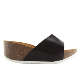 Chaussons noirs JM26 noirs sur semelle compensée confortable le noir 4