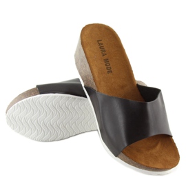 Chaussons noirs JM26 noirs sur semelle compensée confortable le noir 5