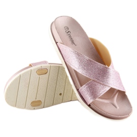 Chaussons roses pour femme CK47P champagne 1