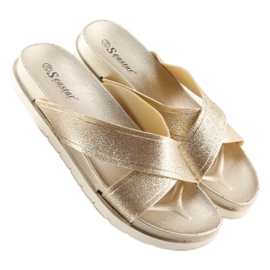 Chaussons dorés femme CK47P or 2