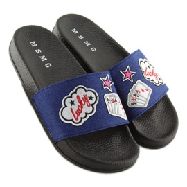 Chaussons en jean bleu marine ZY-1205 D.BLUE 1 Chaussons en jean bleu marine ZY-1205 D.BLUE 1