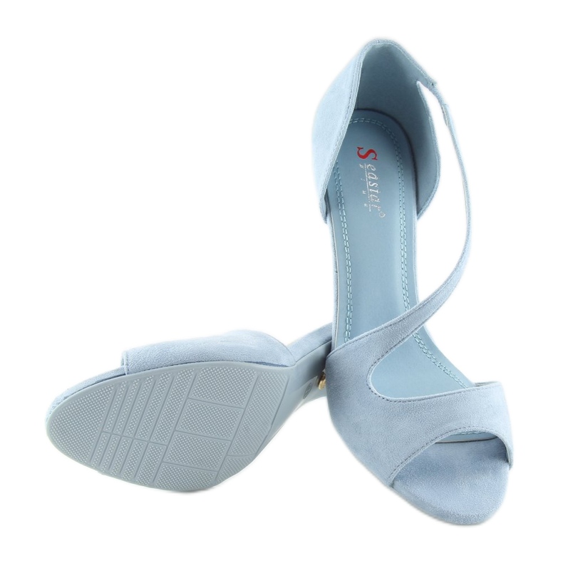 Escarpins asymétriques C90 LT bleus. 2