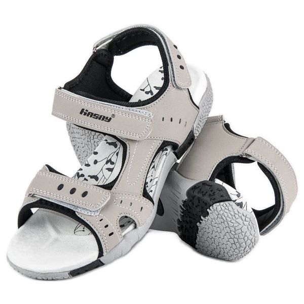 Hasby Sandales plates de sport gris 1 Hasby Sandales plates de sport gris 1