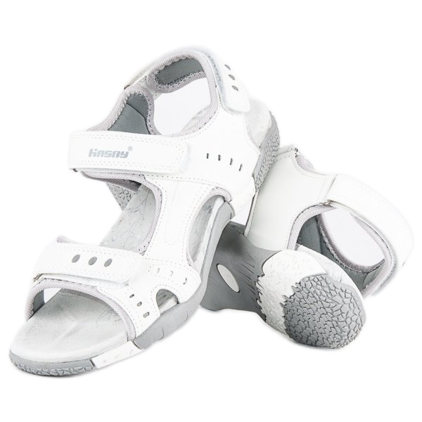 Hasby Sandales plates de sport blanc 1