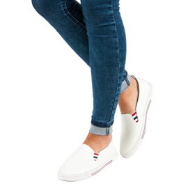 Filippo Slipons en cuir blanc 1