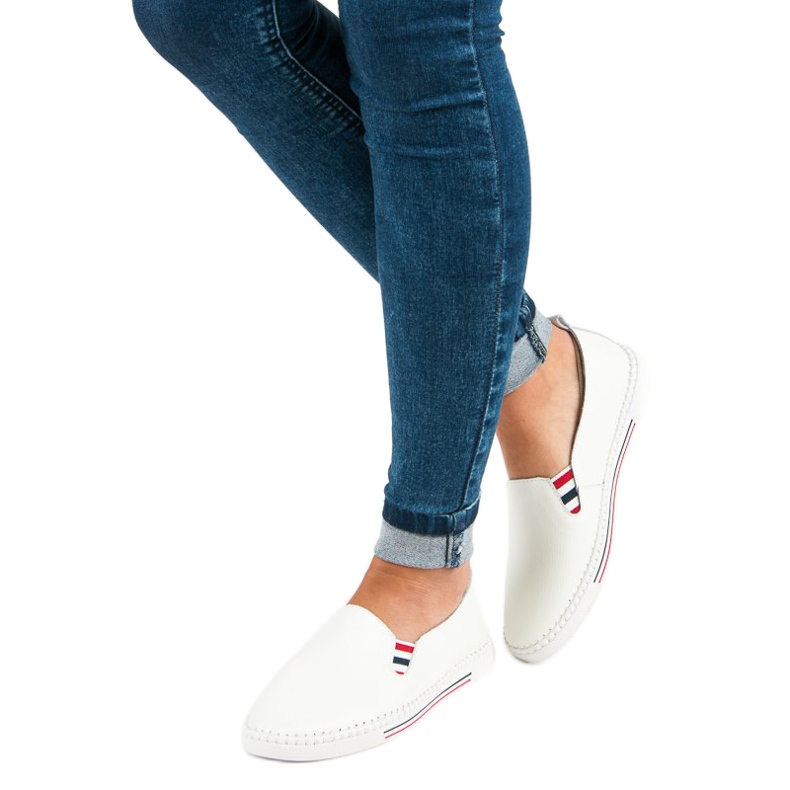 Filippo Slipons en cuir blanc blanche 1