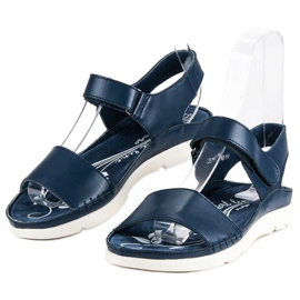 Filippo Sandales en cuir bleu marine 2