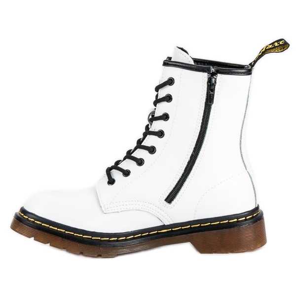 McKey Bottes en cuir blanc blanche 1