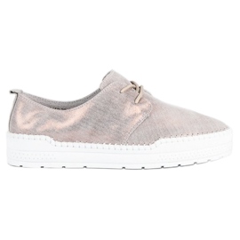 Filippo Chaussures en cuir nouées gris 1