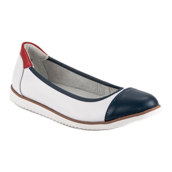 Filippo Ballerines en cuir blanche 1