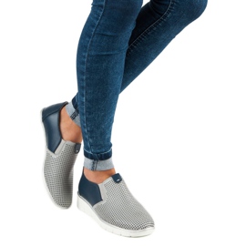 Filippo Chaussures ajourées à enfiler gris 1