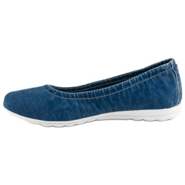Filippo Ballerines en jean bleu 1