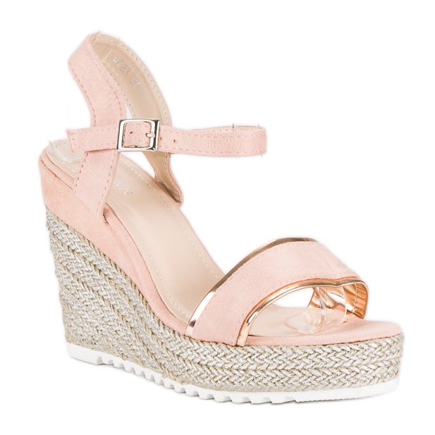Erynn Espadrilles compensées confortables rose 1