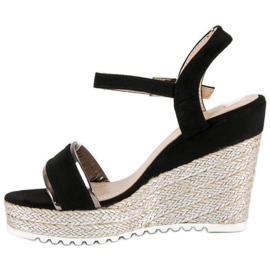 Erynn Espadrilles compensées confortables le noir gris 2