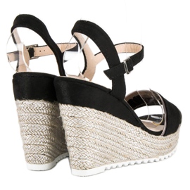Erynn Espadrilles compensées confortables le noir gris 3