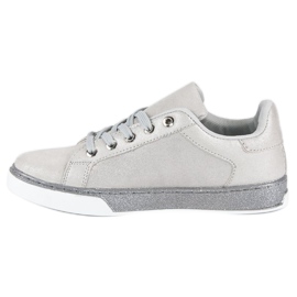 Baskets nouées argentées gris 1