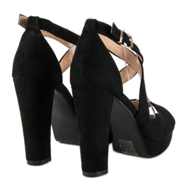 Sandales sur un poste élevé noir 1