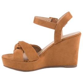 Bello Star Sandales compensées marron brun multicolore 2