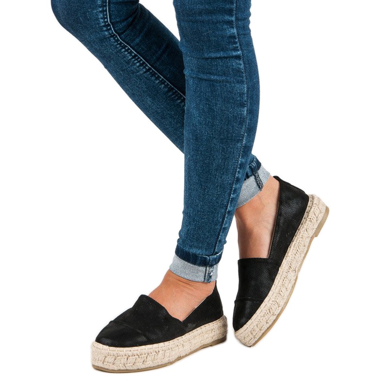 Espadrilles à enfiler sur la plateforme noir 2