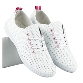 Baskets mckeylor ajourées blanche rose 4
