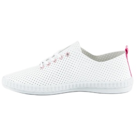 Baskets mckeylor ajourées blanche rose 2