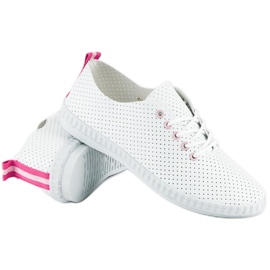 Baskets mckeylor ajourées blanche rose 3