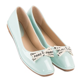 Ideal Shoes Ballerines laquées menthe vert 3