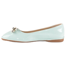 Ideal Shoes Ballerines laquées menthe vert 1